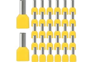 FASBET Set di 100 terminali gemelli, 6 mm², doppio set di terminali gemellate, 2 x 6,0 mm², lunghi 2 x 6 mm², 2 x 6 mm²