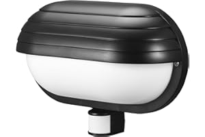 EURA EL-HOME ‎Lampada ML-10B7 con sensore di movimento 180° PIR, E27 – per esterni, applique, portalampada da giardino, portalampada - nero
