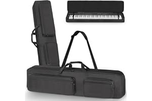 SUNDOY Slim 88 Key Keyboard Gig Bag for Electric Piano, Keyboard Backpack Case Made from 600D Oxford with 10mm Full Cotton Padded, Durable for Use (137x17x33-cm)