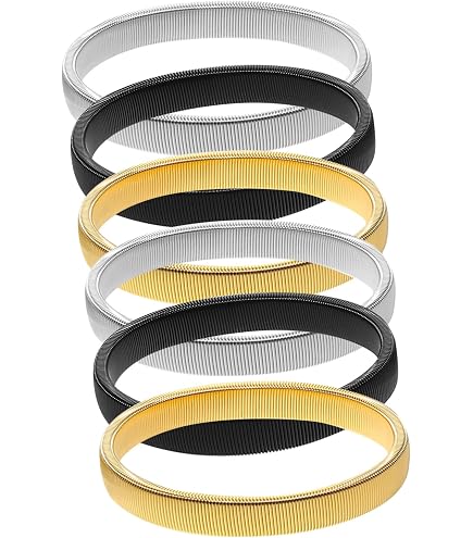 3 Pares De Ligas De Manga Para Camisa - Plateado, Dorado Y Negro, De Metal Elástico, Para Hombres Y Mujeres