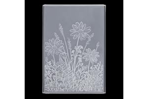 NQEUEPN Cartella per Goffratura 3D, 12,7x17,78cm Sfondo con Foglie di Fiori Embossing Folders in Plastica per la Creazione di Biglietti Modello per Album di Carta per Scrapbooking Fai da te