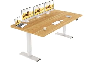 SANODESK Escritorio Elevable con 2 Motores Potentes 180 x 80 cm Escritorio Ajustable en Altura Eléctrico, Mesa de Elevable Eléctrico, Standing Desk con 4 Función de Memoria, 120KG de Carga (Arce)