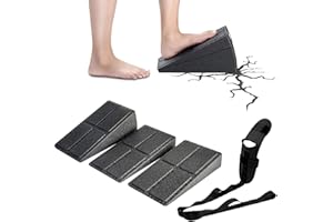 SUITEDGET Camilla De Cuña Inclinada Yoga Inclinada De 3 Piezas, 5 Ángulos Ajustables con Correas Elásticas De Yoga para Estiramiento De Pantorrilla y Tobillo Aquiles, Sentadillas