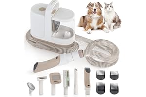 Vozascly P17 Aspirapolvere per Cani, Toelettatura e Aspirazione a Vuoto, Rasoio per cani 12000 Pa, spazzola per la rimozione dei animali domestici, per cani e gatti, contenitore della polvere da 1,4L