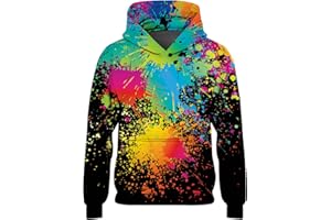 Goodstoworld Niños Unisex Sudadera con Capucha Niños Niñas Sudadera Impresion Gráfica Colorida y Fresca Galaxia S-XL