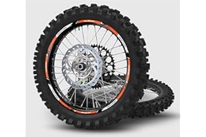 CMR DESIGN CO Wheel Stickers Kit Compatible with KTM SX SXF EXC EXC-F Graphics for Motocross Enduro Wheels 18 Inches 19 Inches 21 Inches for All Models, Years and Displacement (Polished)