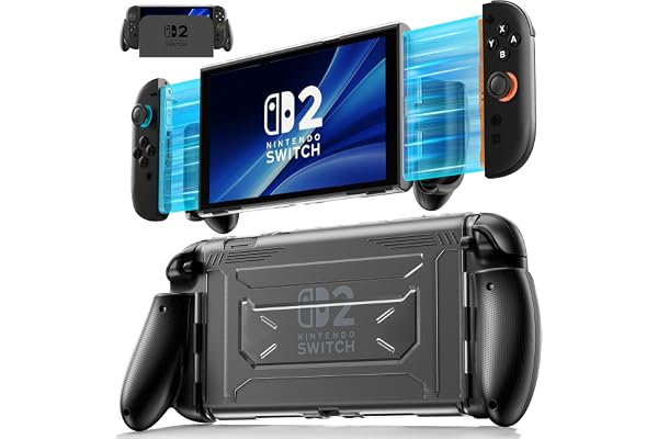 Funda Acoplable para Nintendo Switch 2, TPU Antideslizante Grip Case, Carcasa Rígida de Liberación Rápida para Mando Joy-Con, Switch 2 Agarre Accesorios, PC Delgado y Ergonómico