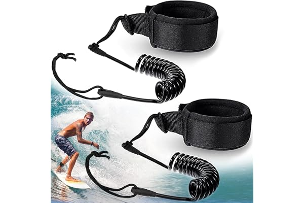 XSHAO® 2 stycken Sup Leash, 5,5 mm 10 fot surfboard leash med fotrem kardborreband för Stand Up Paddle Board och surfboard –