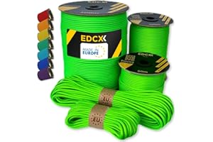 EdcX Paracord 4mm, 35+ Solid Colors (10m, 15m, 30m, 50m, 100m, 300m) | Ideal for Crafting, DIY, Camping, Survival, Outdoor | 100% Nylon Rope 4mm | Tactical Cord 550 Type III