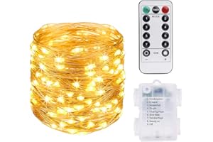 Vicloon łańcuch świetlny LED, drut miedziany, 10 m/100 diod LED, wodoszczelny, z pilotem zdalnego sterowania, do ogrodu, mieszkania, tańca, na Boże Narodzenie, gwiaździstego nieba na świeżym