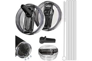Shengruili 2 tapas para Stanley Cup 40oz,Tapa a prueba de fugas Stanley Cup,Tapa de repuesto a prueba de fugas para Stanley Cup,Tapa de repuesto para accesorios Stanley Cup,Pajitas para Stanley Cup