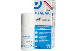 THEA Hyabak Eye Drops - Gocce idratanti e rinfrescanti, sollievo delicato e duraturo dall'uso prolungato dello schermo e portatori di lenti a contatto, senza conservanti, 10 ml