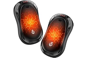 Hand Warmers Rechargeable 2 Pack FANDLISS 6000mAh Portable Reusable Hand Warmer,USB Rechargeable Hand Warmer 3 Heat Levels Up To 55°C For Raynauds,Outdoor,Camping,Women Mens Gifts