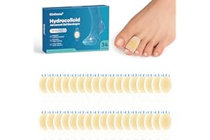 Parches Hidrocoloides Kimihome para Ampollas - 34 Unidades de Apósitos con Gel para Talones, Pies y Dedos - Alivio para Callos y Juanetes - Ideal para Viaje (Toe Pack)
