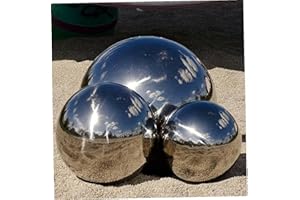 BONAFIDE 3Pcs Gazing Globe Mirror Ball Silver Stainless Steel Polished Reflective Smooth Garden Sphere For Home Garden Ornament Decorations 360 Mirror Polished Garden Spheres 20Cm 25Cm 28Cm