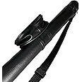 JBB Leather Cue Case for Half-Joint Pool and Snooker Cue Sticks, Black