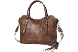 VASCHY Bolso Mujer Grande, Tote Bag Bolso Bandolera Cuero Bolso Hobo Vintage Shoppers y Bolsos de Hombro Bolso de Mano con Guitarra Correa Bolso Portatil para Diario Trabajo Viaje