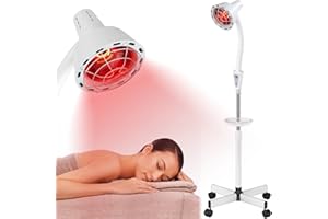 Cozion Lámpara de Infrarrojos 275w, Lámpara de Calor Infrarroja Lámpara Infrarroja de Luz Roja Ajustable con Bandeja, Luz Infrarroja para el Hogar