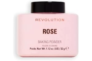 Revolution Beauty London, Loose Baking Powder, Prolongs Makeup Wear, Brightening Setting Powder, For All Skin Tones, Rose, 32g