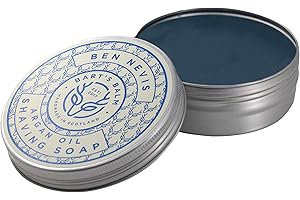 BART'S BALM Bart’s Balm - Argan Oil Handmade Shaving Soap – Ben Nevis (Amber & Moroccan Jasmine) – Rich, Protective, Lather, Natural Ingredients, Premium 120 g Tin – Handmade in Scotland