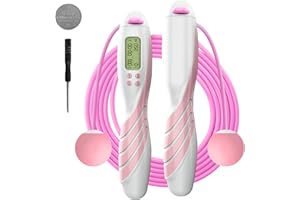 ‎IMOEBEL iMoebel Springseil digital Zähler Verstellbar - Speed Rope Seilspringen mit Stahl Seil Anti-Rutsch Schwerer ergonomisch Griffe, Kalorienzähler Timer für Fitness Boxen Abnehmen Crossfit