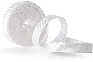 IdeaGenesis - Cinta para Recogedor de Persianas Enrrollables | Cuerda de Repuesto para Carrete de Toque Suave y Rígido | Resiste Rayos UV y Abrasión (Blanca, Cinta 20mm)