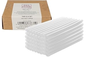 IDEA HOME 50 Bâtons de Colle 7x100 mm – Recharge Universelle pour Pistolet à Colle Chaude – Bâtons Transparents pour Bricolage, Artisanat, Loisirs Créatifs