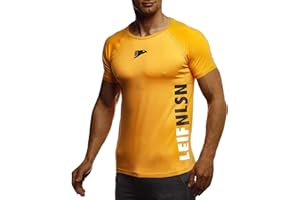 Leif Nelson Gym Herren Fitness T-Shirt Slim Fit Moderner Männer Bodybuilder Trainingsshirt Kurzarm Top Herren Sport T-Shirt - Bekleidung für Bodybuilding Training 6279