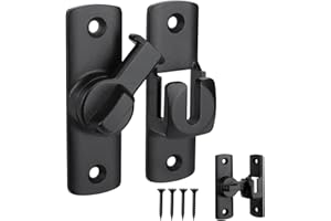 Loquet Porte 90/180 Degrés, ELEPRUC Verrou Porte avec Vis, Verrou Serrure de Fermeture Porte, Bloque Porte Coulissante pour Grange Coulissantes, Cuisines, Fenêtres, Portes de Jardin, Salle de Bains