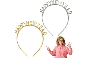 MICJLLT 2 Pcs Happy New Year Headband - Eve Party Accessories 2026 for Adults,Nye Hairband Headwear for New Year 2026 Photo Booth Prop,Headdress Hairband for Celebration Party Hair Accessories Supplies