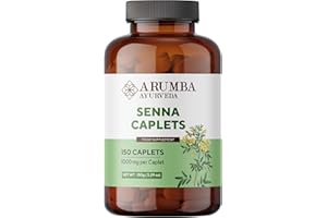 Arumba Ayurveda Senna Caplets 1000 mg, 150 nos, Cassia angustifolia Tablets, Made with Senna Leaf Powder