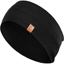 DANISH ENDURANCE Fascia per Capelli in Lana Merino, Fasce Capelli Donna e Uomo, Funzionale, Unisex, 1 o 2 Pezzi, Nero, S/M