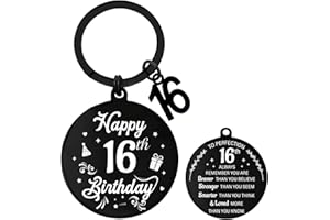 Aurmonigo Happy Birthday Gifts Keyring - Inspirational 13th 16th 17th 18th 21st Engraved Keychain for Boys and Girls, Keepsake Presents from Mum Dad