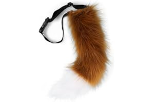 PPFINE Costume Da Volpe in Pelliccia Sintetica Lupo Gatto Coda Bambini/Adulti Cosplay Costume da Festa di Natale di Halloween