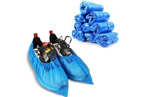 MAGISEL 100 Stück Schuhüberzieher Einweg, Blaue Überziehschuhe mit Anti-Rutsch Sohle, Rutschfeste ABS Überzieher Schuhe, Robuste Einweg Überschuhe für Hygiene und Schutz, Perfekt für Haushalt, Klinik, Labor