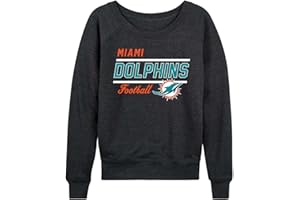 Team Fan Apparel NFL Womens Crew Neck Light Weight, Gameday Apparel, Slouchy Fit Raglan Crewneck Pullover for Women