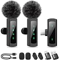 CoolSwan Micro Cravate sans Fil Professionnel, Mini Micro Plug & Play (USB-C/Lightning/USB-A), Réduction de Bruit, Appairage Auto, Sourdine & Réverbération, pour Vidéo, Youtube, Téléphone/PC/Caméra