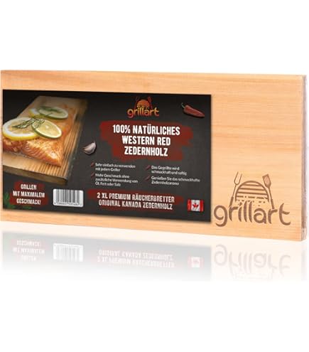 Campingman Lot De 8 Planches à Fumer XXL En Bois De Hickory