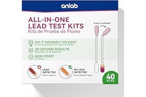anlab™ Lead Test Kit | Rapid Results in Less Than 30 Seconds | All-in-One, No Vinegar Needed | Check Lead in Painted Surfaces, Wood, Metal & More | Disposable Cotton Swabs - (40 Count)