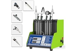 AUTOAND Macchina Pulizia Tester degli Iniettori Carburante Ultrasuoni, 12V / 70V / 120V Kit di Test di confronto per iniettori GDI a 4 cilindri per Motori a Benzina e Auto