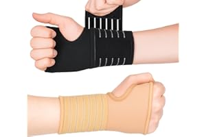 ‎ACTESSO Actesso Elastische Handgelenkbandage – Handgelenk Bandagen für Verstauchungen, RSI, Sehnenscheidenentzündung oder Sport – Für Linke oder Rechte Hand (Mittelgroß, Schwarz)