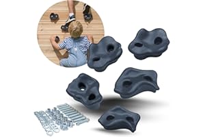 ‎SPIELTURMKING Spielturmking® Klettergriffe Anthrazit 5-30 Stück, Klettersteine Kinder, Klettergriffe Kinder für Klettergerüst Outdoor und Kletterwand Kinder, Kletterwand Griffe für Spielturm Outdoor & Indoor