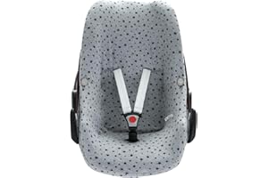 JYOKO Kids Funda de algodón para Silla de Coche Compatible con Bebé Confort Maxi-Cosi Pebble (Black Star)
