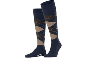 Burlington uomo Edinburgh calzini lunghi traspiranti termoregolanti antiodore sostenibile lana vergine cucitura piatta punta senza pressione Argyle quotidianità lavoro ONE-SIZE-FITS-ALL regalo 1 paio