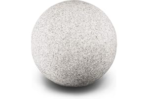 ‎TRENDLIGHTS24 trendlights24 Stone IP65 Kugelleuchte für Garten - 30 cm Kugel Außenleuchte Naturstein Optik - E27 230V - winterfest - Erdspieße - mit LED 9W