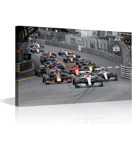 5 Panneaux D'art Mural Sur Toile F1 Formula Red Racing Car Repair Paysage Peinture HD Pour Décoration Moderne De Maison, Salon, Bureau, œuvre D'art Encadrée Grande Taille (152,4 X 81,3 Cm