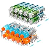 BingoHive 2 Pack Dispenser Cans Fridge Organizer Wide Adjustable | Can Organizer Fridge and Fridge Bottle Organizer for Beer,