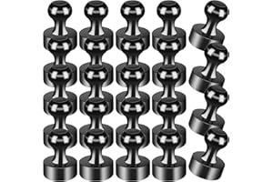 ‎MIN CI MIN CI Starke Neodym-Magnete – 12 x 16 mm, runde schwarze und weiße Magnete für Kühlschrank, Whiteboard, Basteln, Vorhänge, Clips, Büro, 24 Stücks