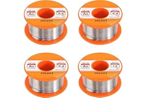 OUZIONZ 4 Stück Lötzinn 50g Lötzinn mit Kolophoniumkern (0.6/0,8/1.2 mm) Lötzinn mit Flussmittel lötzinn Lötdraht Lötzinn Elektronik Lötzinn Lötdraht Set für Reparatur Elektrolöten Heimwerken