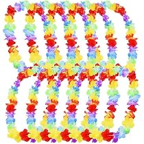 10 Ghirlande Hawaiane Colorate – Collane Di Fiori In Poliestere Per Feste Tropicali, Compleanni, Eventi In Spiaggia